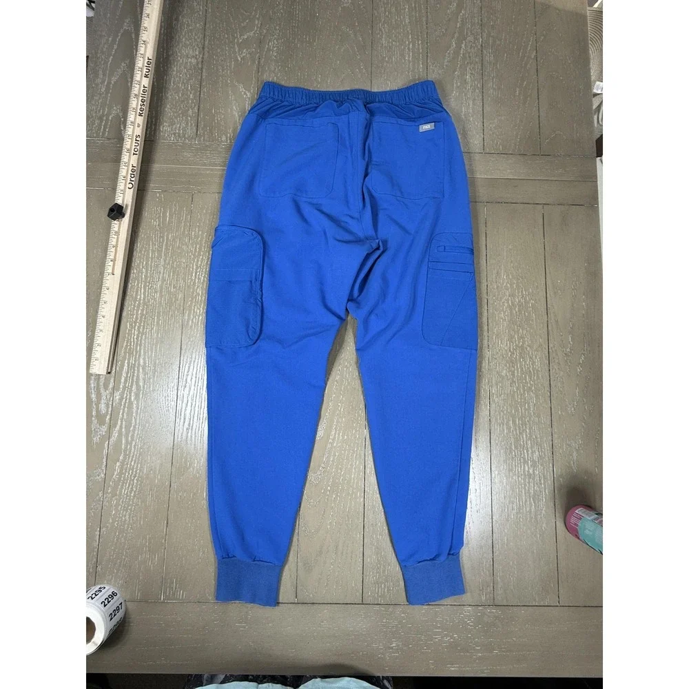 FIGS Cairo Cargo‎ Pants Mens Small Blue Button Jogger Scrub Workwear Nurse